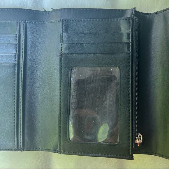 Black Pebbled Leather Large trifold Kate Spade Wallet - Picture 8 of 16